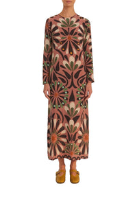 Robe longue à manches longues - Rose