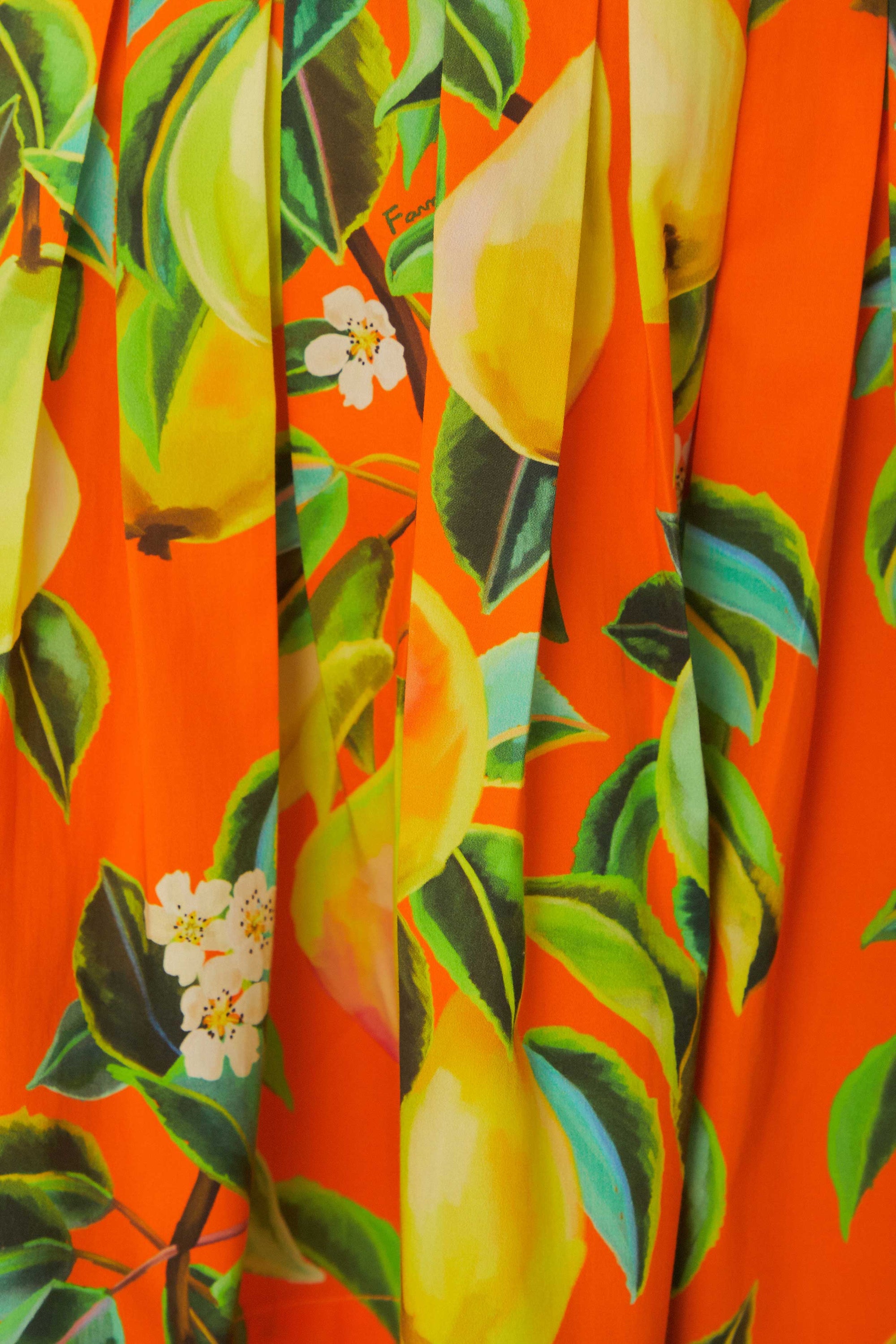 Robe courte Chic Pears à manches courtes en coton - Orange