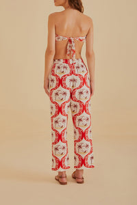 Pantalon Summer Beach en lin - Rouge