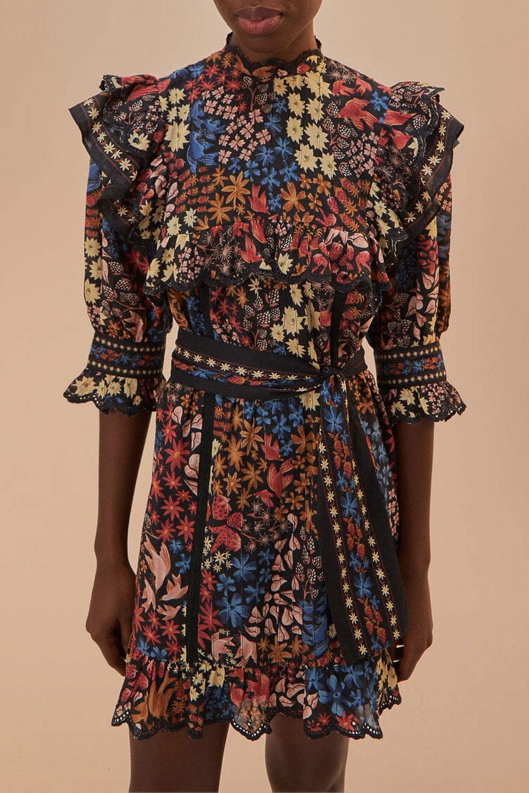 Robe courte Jujus Garden en coton - Multicolore