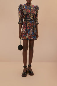 Robe courte Jujus Garden en coton - Multicolore