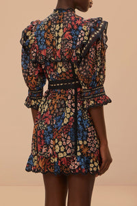 Robe courte Jujus Garden en coton - Multicolore