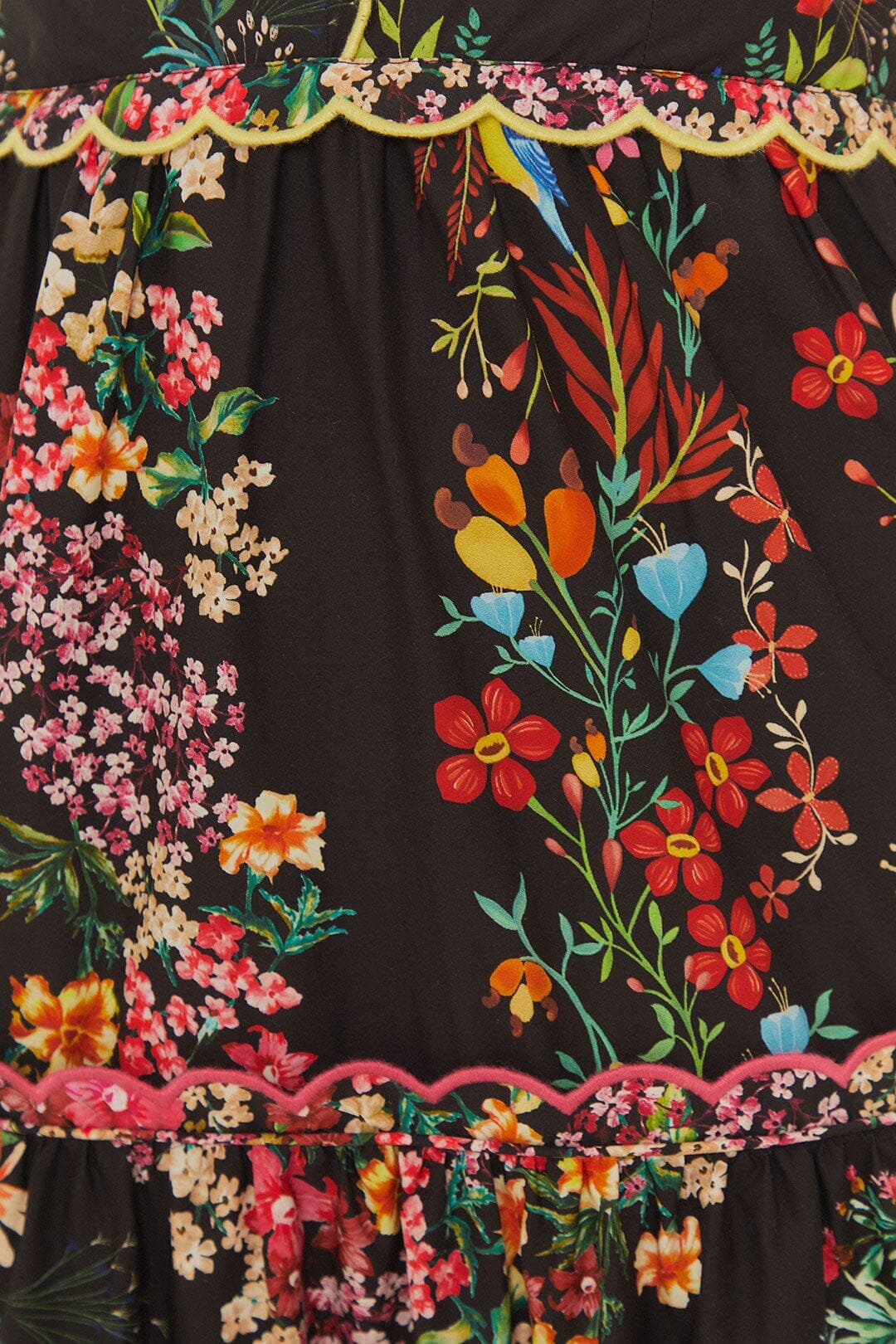 Robe midi Delicate Forest - Noir