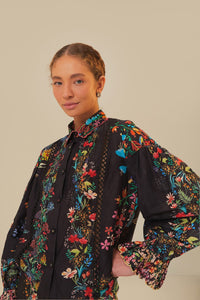 NEW_Forest Scarves Black Chemises & Blouses - Forest Scarves Black