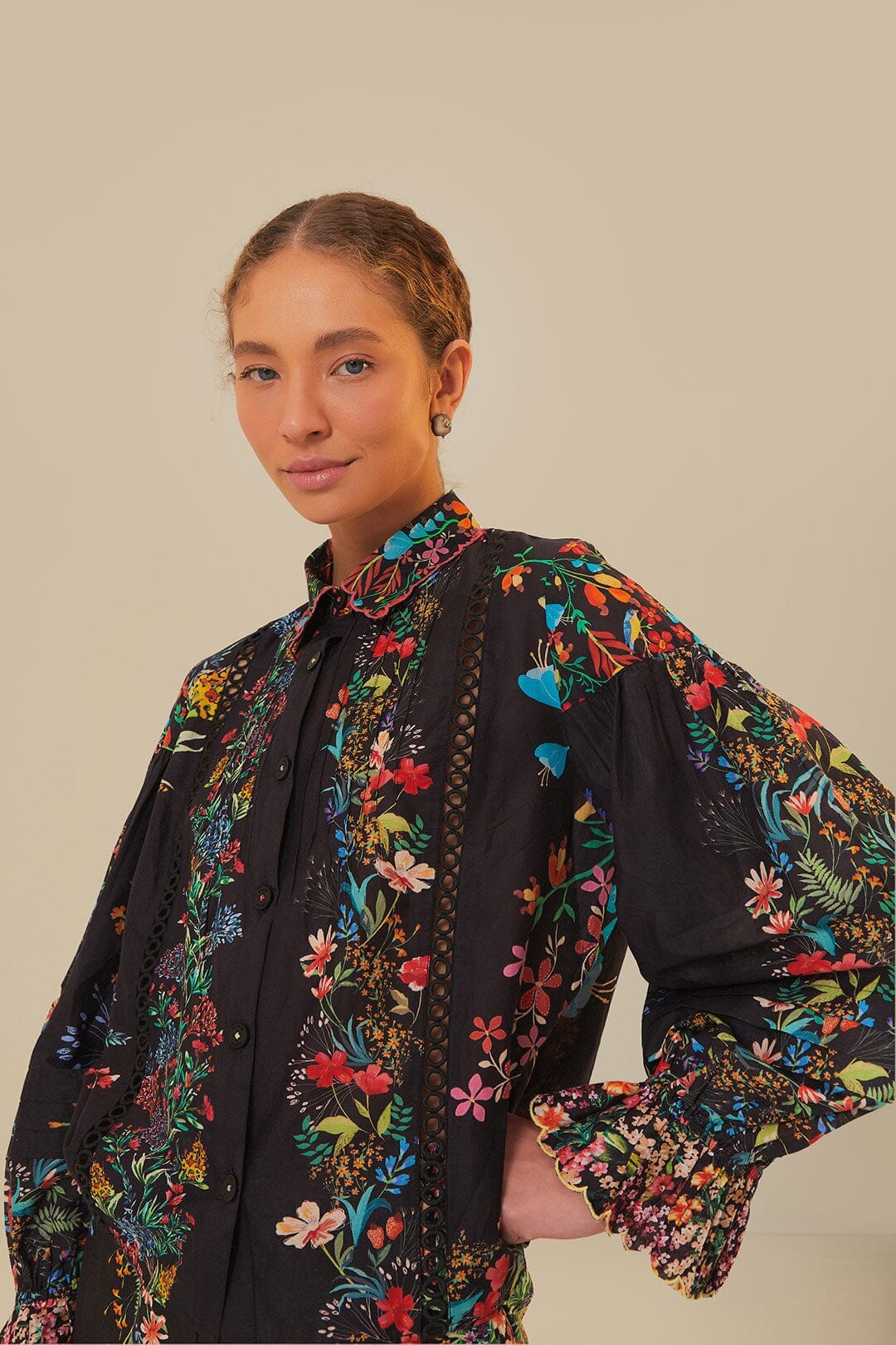 NEW_Forest Scarves Black Chemises & Blouses - Forest Scarves Black