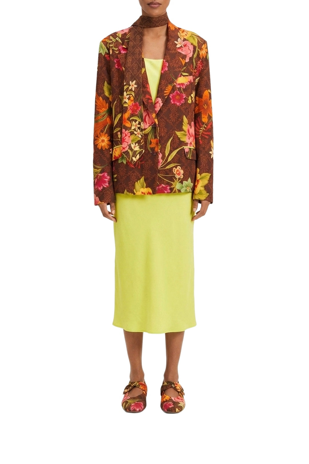 Veste blazer imprimée - Marron