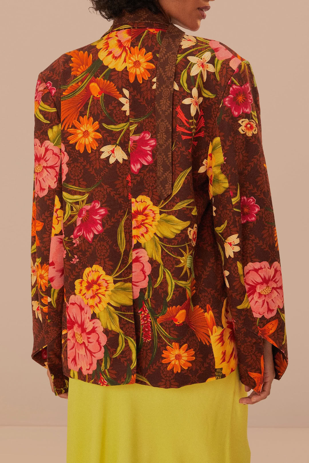 Printed blazer jacket - Brown