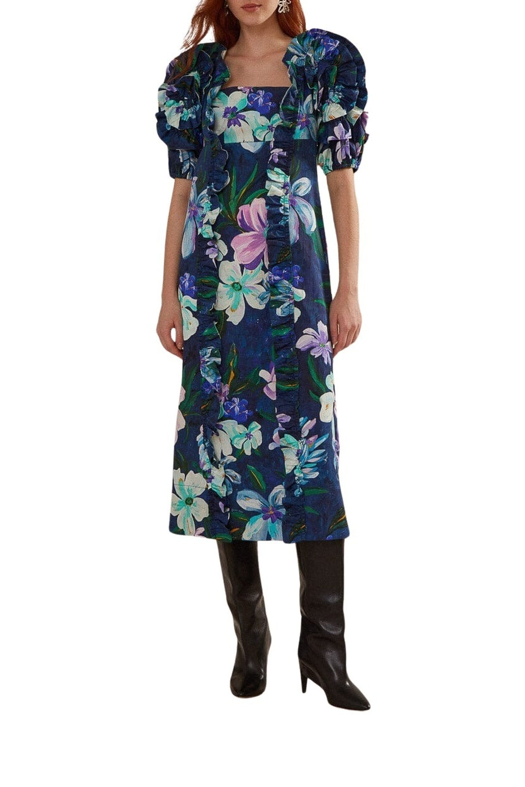 DJV_Floraline Blue Robes midi - Floraline Blue