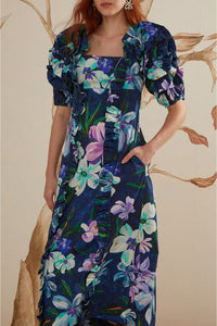 DJV_Floraline Blue Robes midi - Floraline Blue