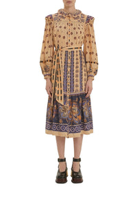 Floral Cream Robe midi - Floral Cream