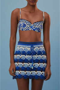 Jupe en crochet bicolore - Bleu