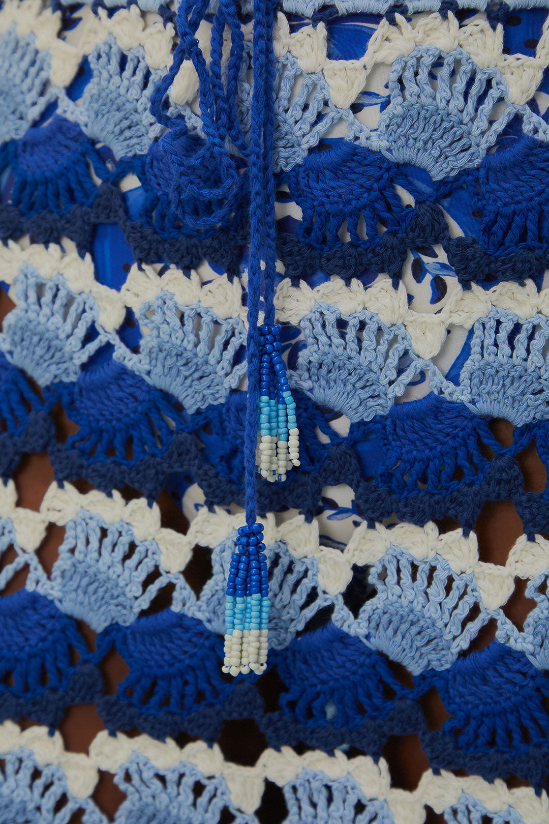 Jupe en crochet bicolore - Bleu