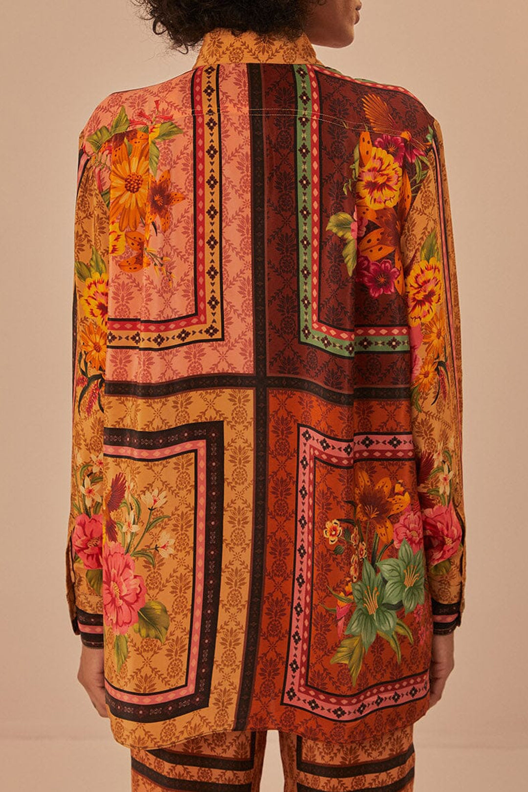 Chemise Charming Garden à manches longues - Orange