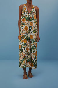 Robe longue Biriba en lin - Orange
