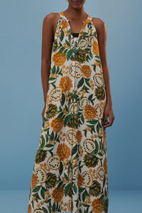 Robe longue Biriba en lin - Orange