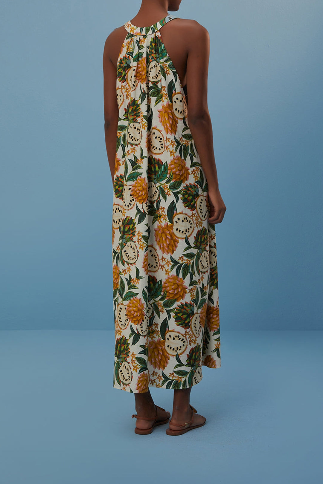 Robe longue Biriba en lin - Orange