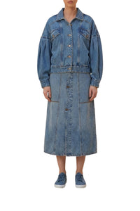 Veste bomber en denim - Bleu