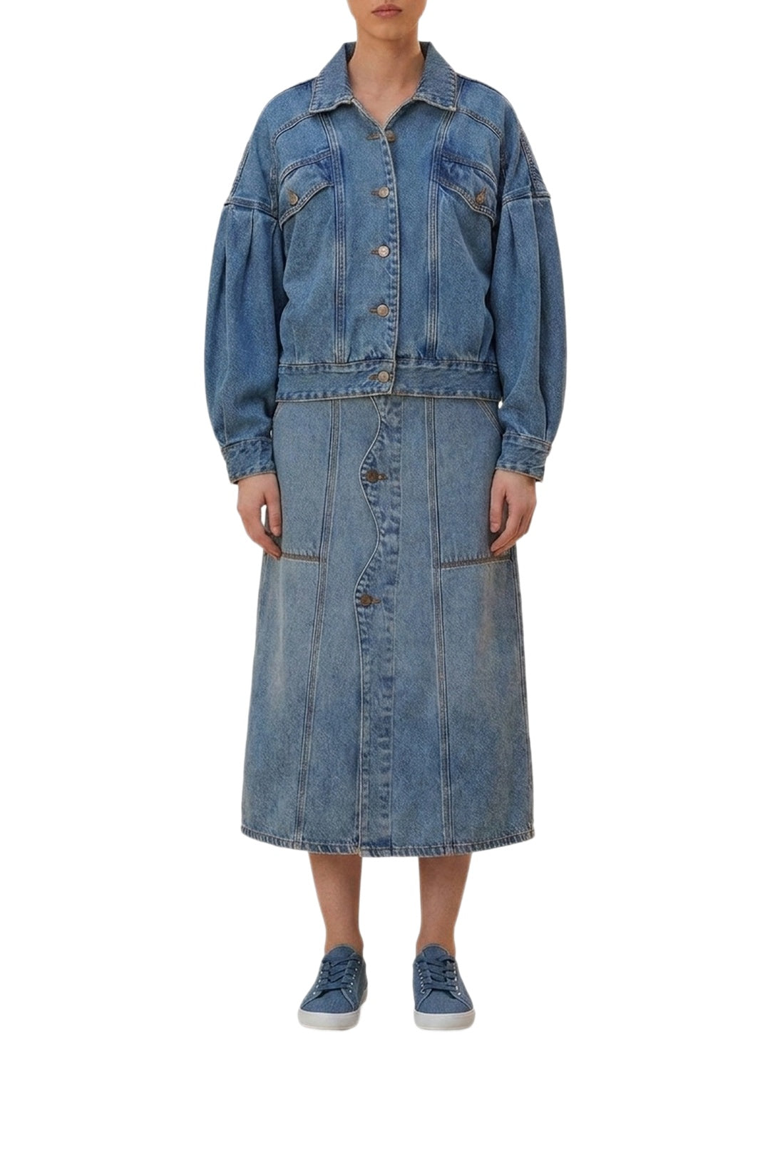 Veste bomber en denim - Bleu