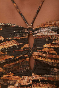 Robe midi Shuhu à bretelles en coton mélangé - Marron