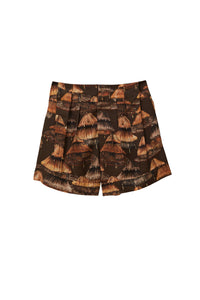 MEDIA OFF LINE_Short Shuhu en coton mélangé - Marron