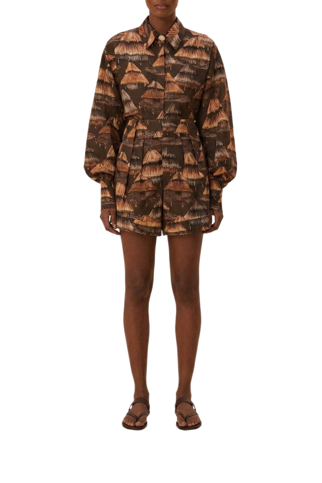 Shuhu shorts in a cotton blend - Brown