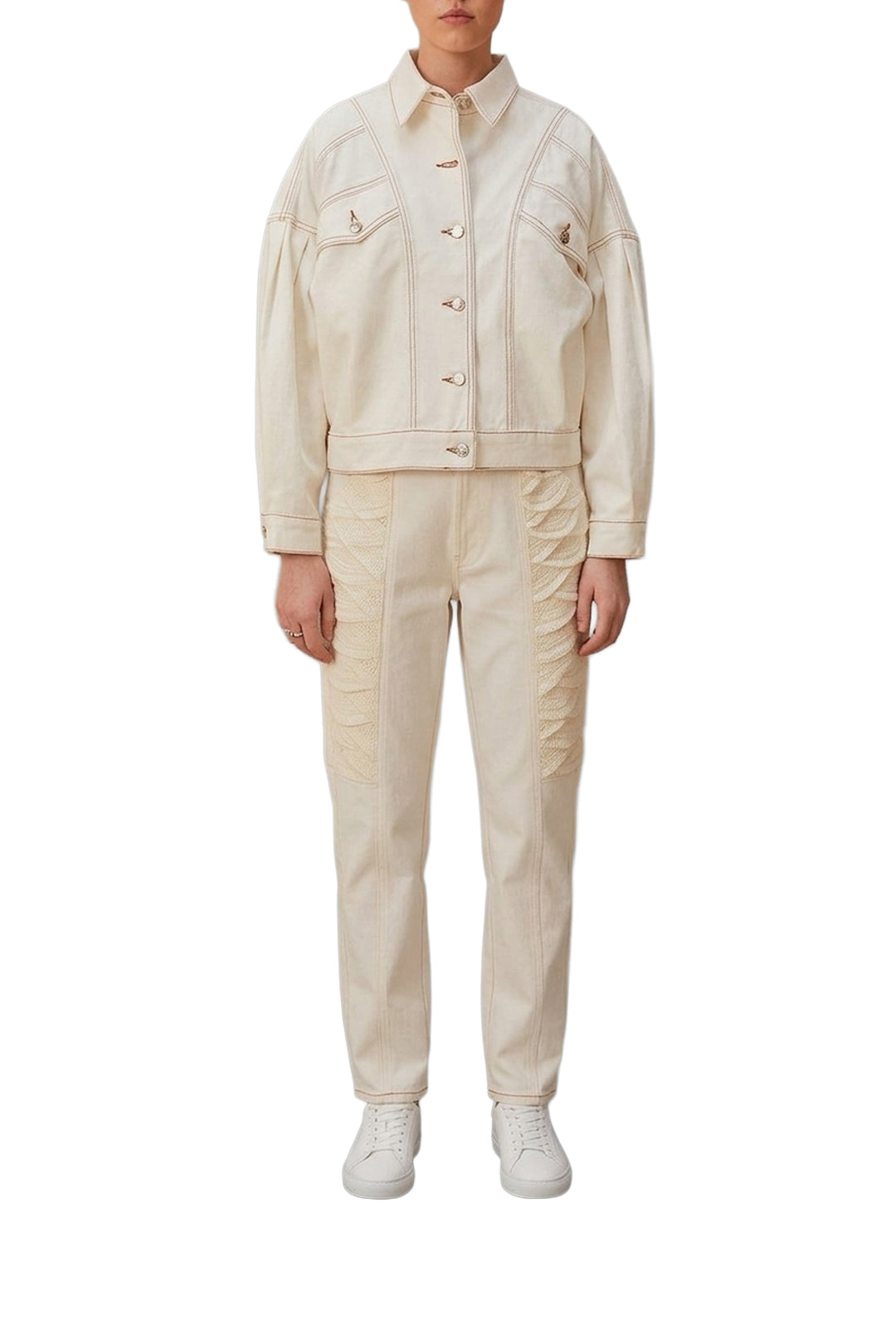 Denim bomber jacket - White