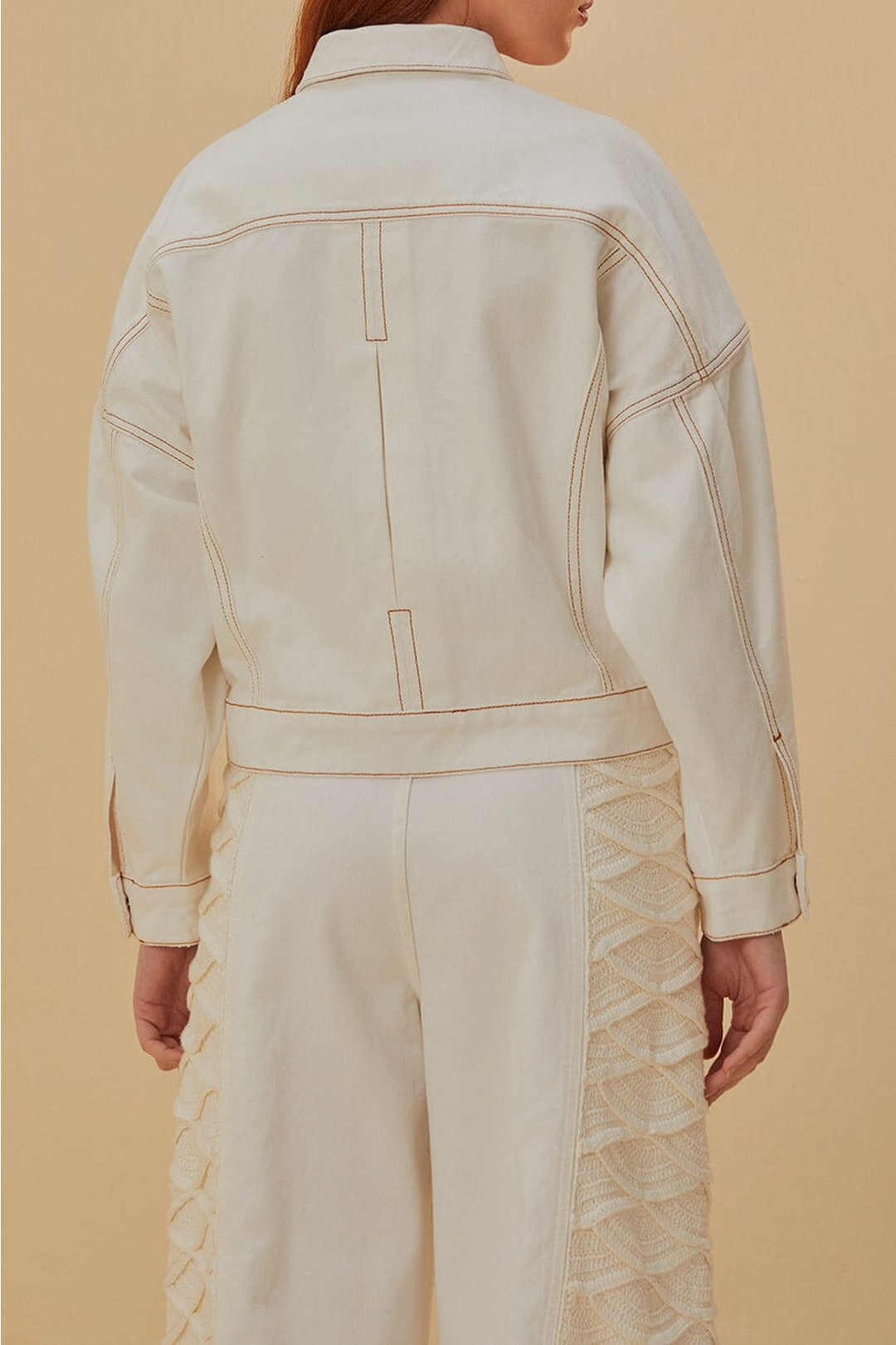 Denim bomber jacket - White