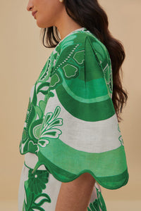 Blouse Color Festival en lin - Vert