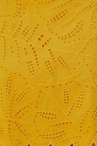 Top court à œillets Monstera en coton - Jaune