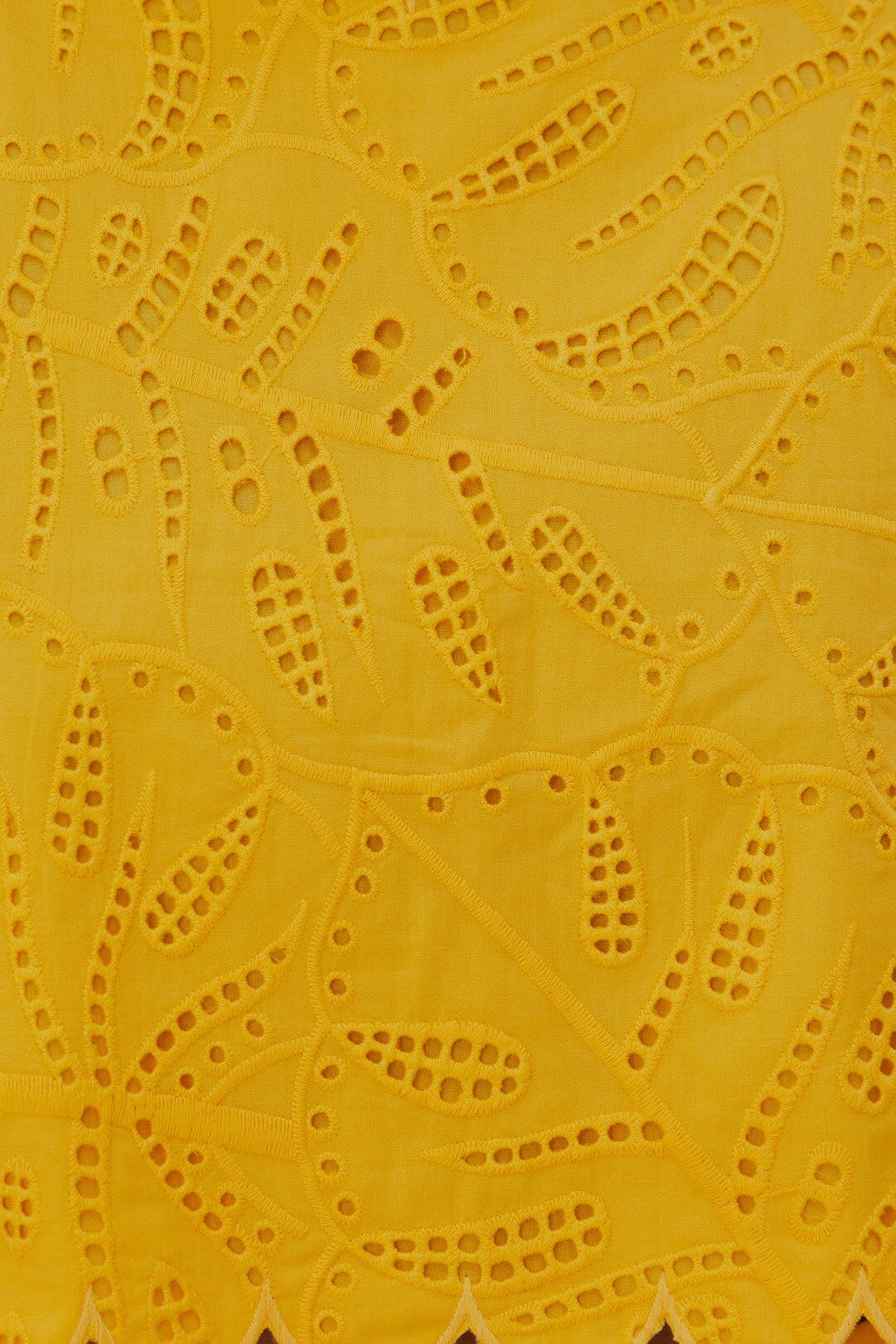 Top court à œillets Monstera en coton - Jaune