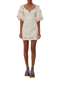 Robe courte à manches courtes - Blanc
