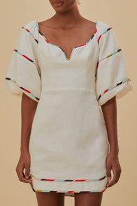Robe courte à manches courtes - Blanc