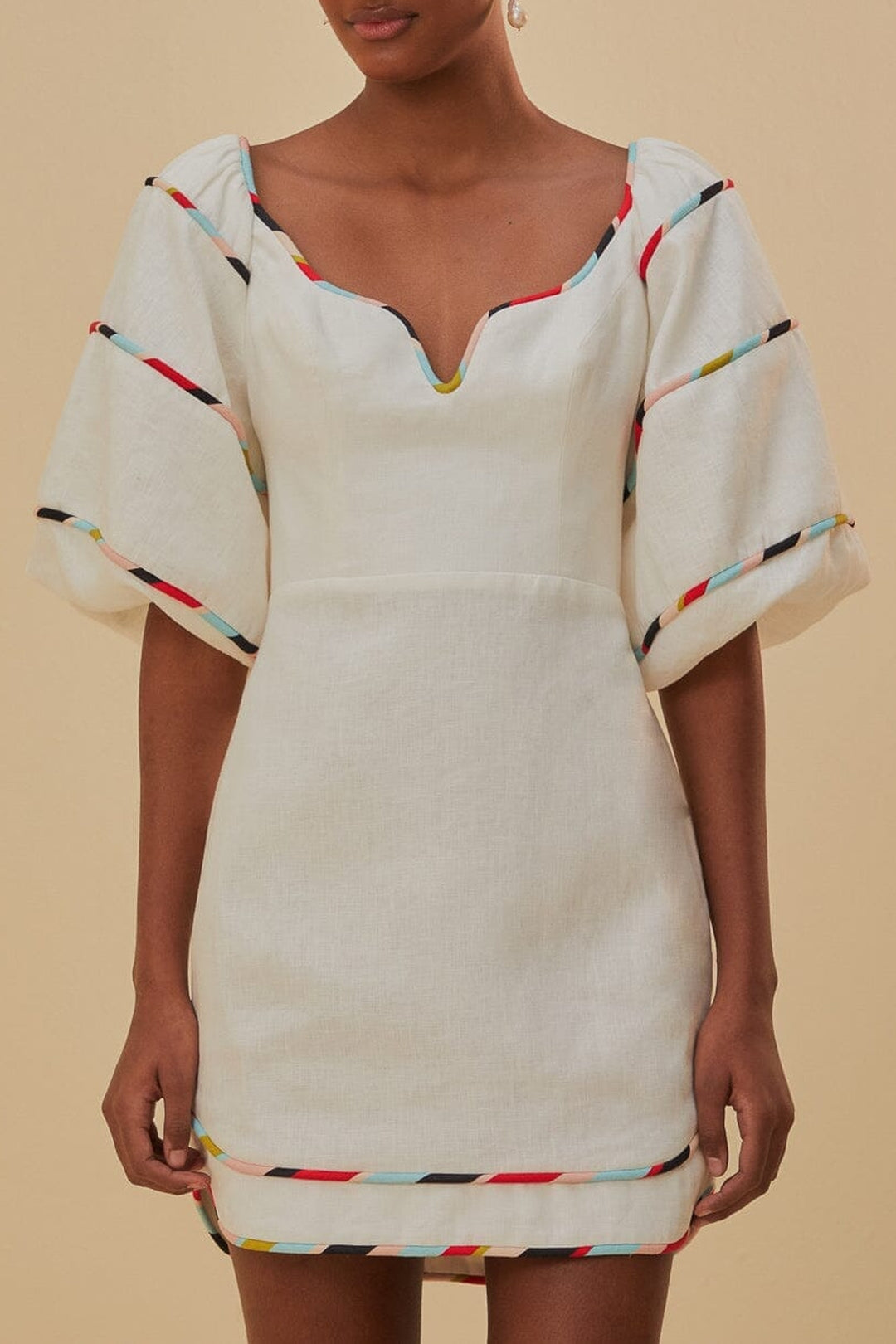 Robe courte à manches courtes - Blanc