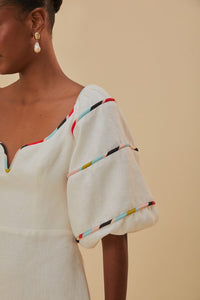 Robe courte à manches courtes - Blanc