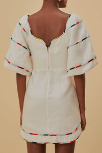Robe courte à manches courtes - Blanc