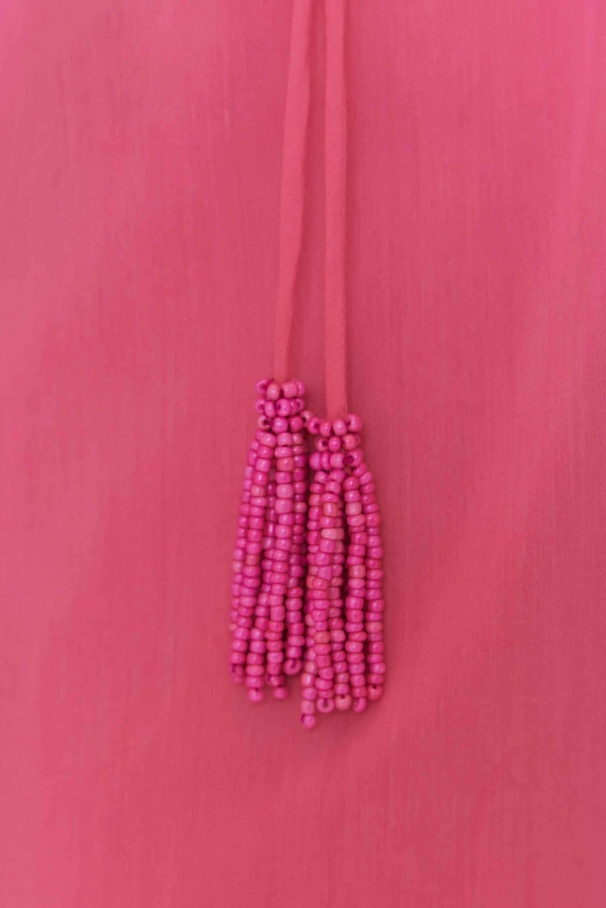 Robe longue à bretelles à motifs floraux en coton - Rose