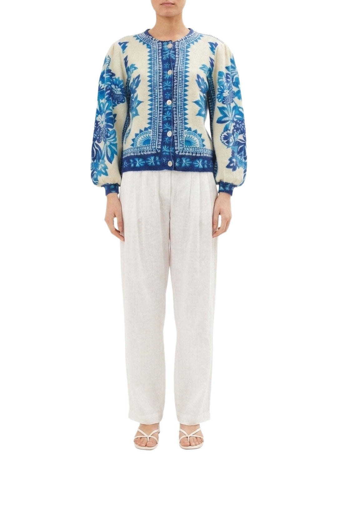 Cardigan Floral Tapestry - Beige