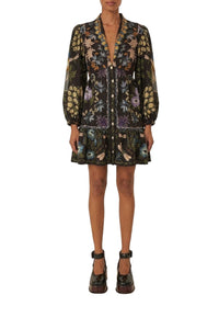 Robe courte Jardin d'hiver à manches longues - Noir
