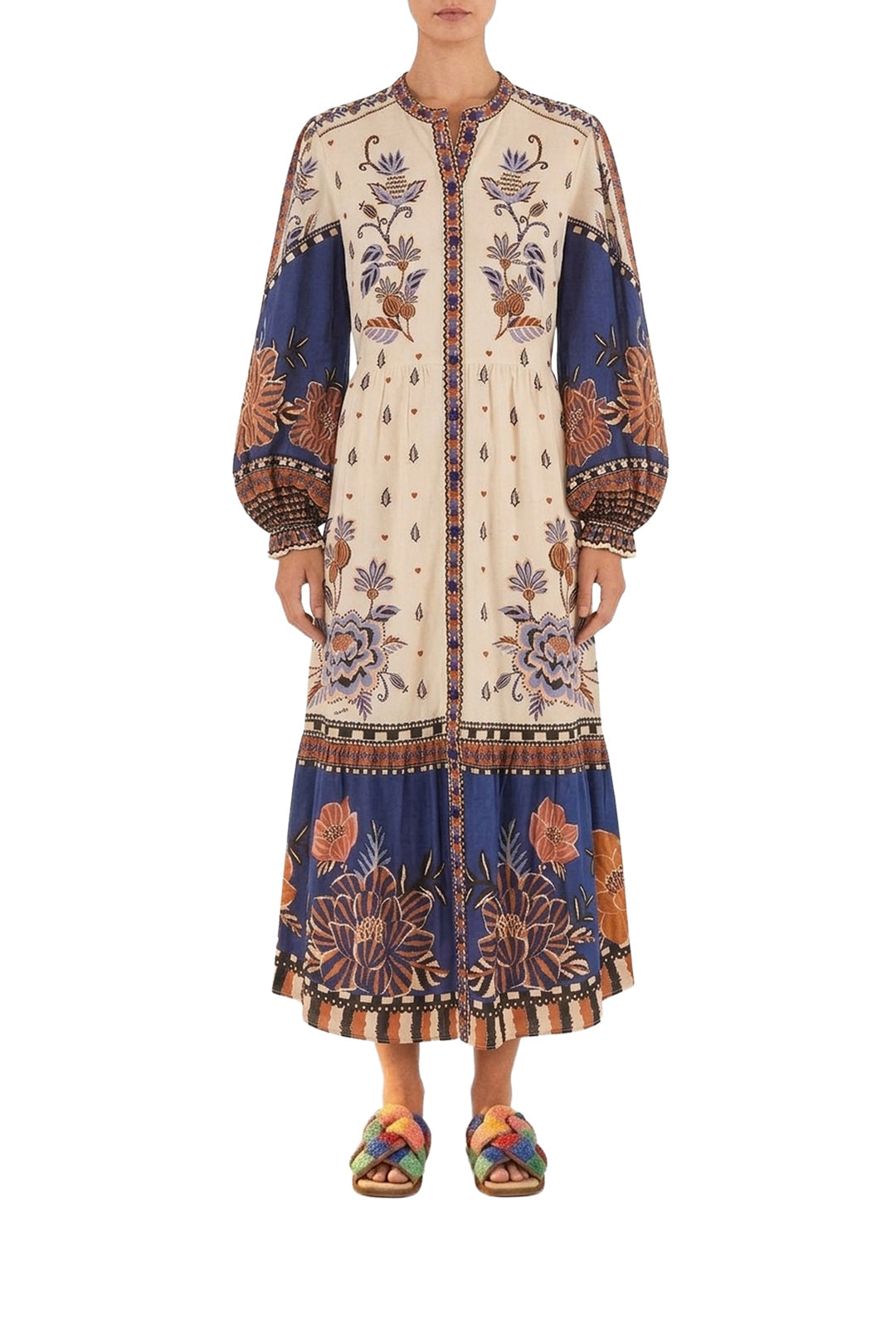 DJV_Ainika Maxi Floral Off-White Robes midi - Ainika Maxi Floral Off-White