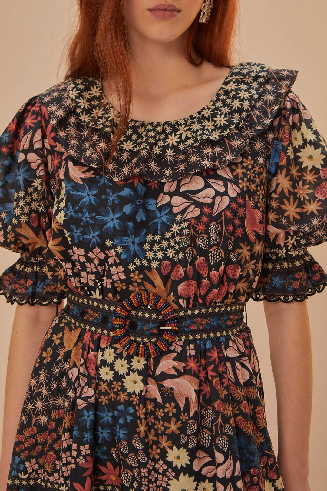 MEDIA OFF LINE_Robe longue Jujus Garden en coton - Noir