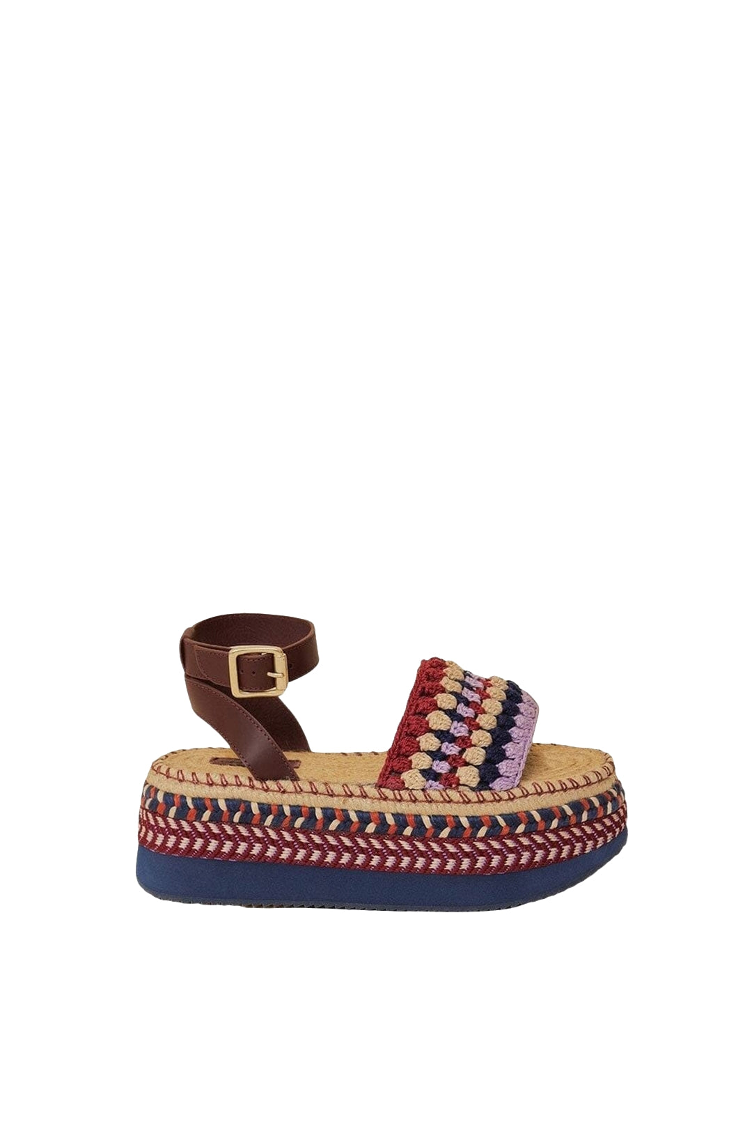 MEDIA OFF LINE_Espadrilles à plateforme Marsala en crochet - Multicolore