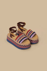 MEDIA OFF LINE_Espadrilles à plateforme Marsala en crochet - Multicolore