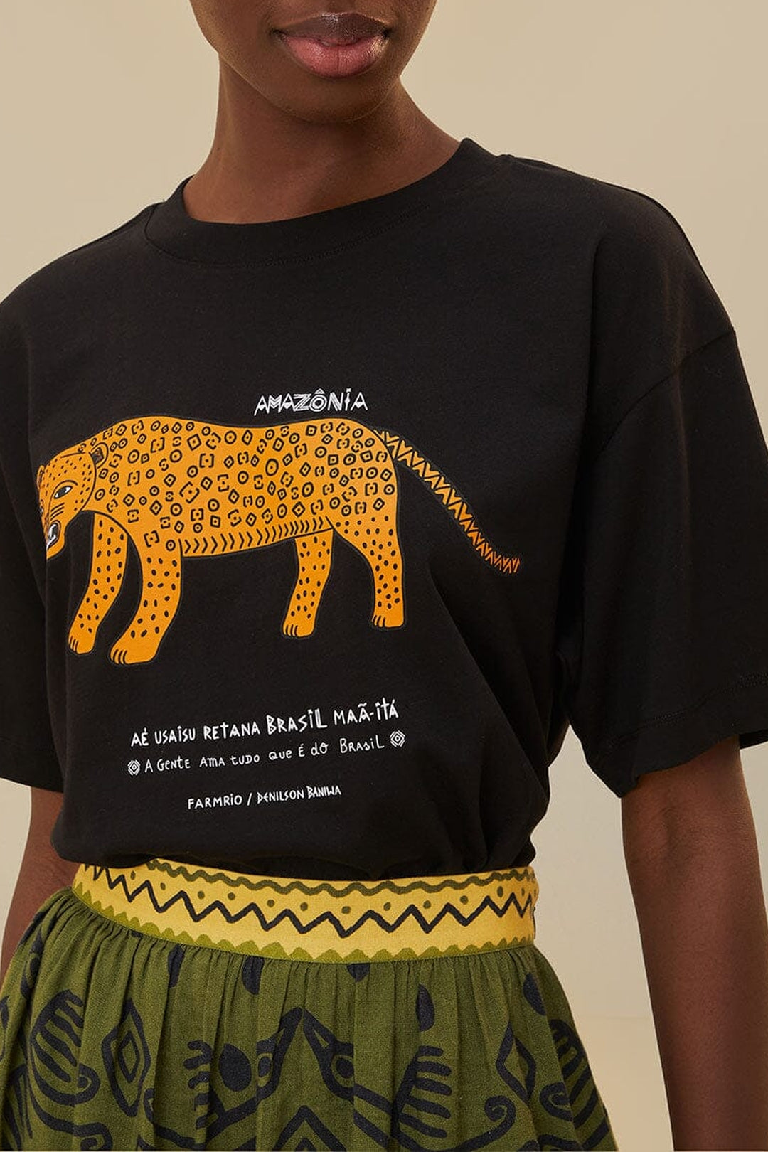 T-shirt ample Amazonia en coton - Noir