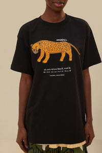 T-shirt ample Amazonia en coton - Noir