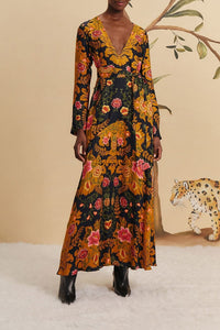 Robe longue Arabesque - Noir