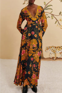 Robe longue Arabesque - Noir