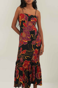 Robe midi Chita scintillante - Noir