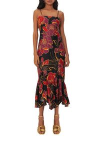 Robe midi Chita scintillante - Noir