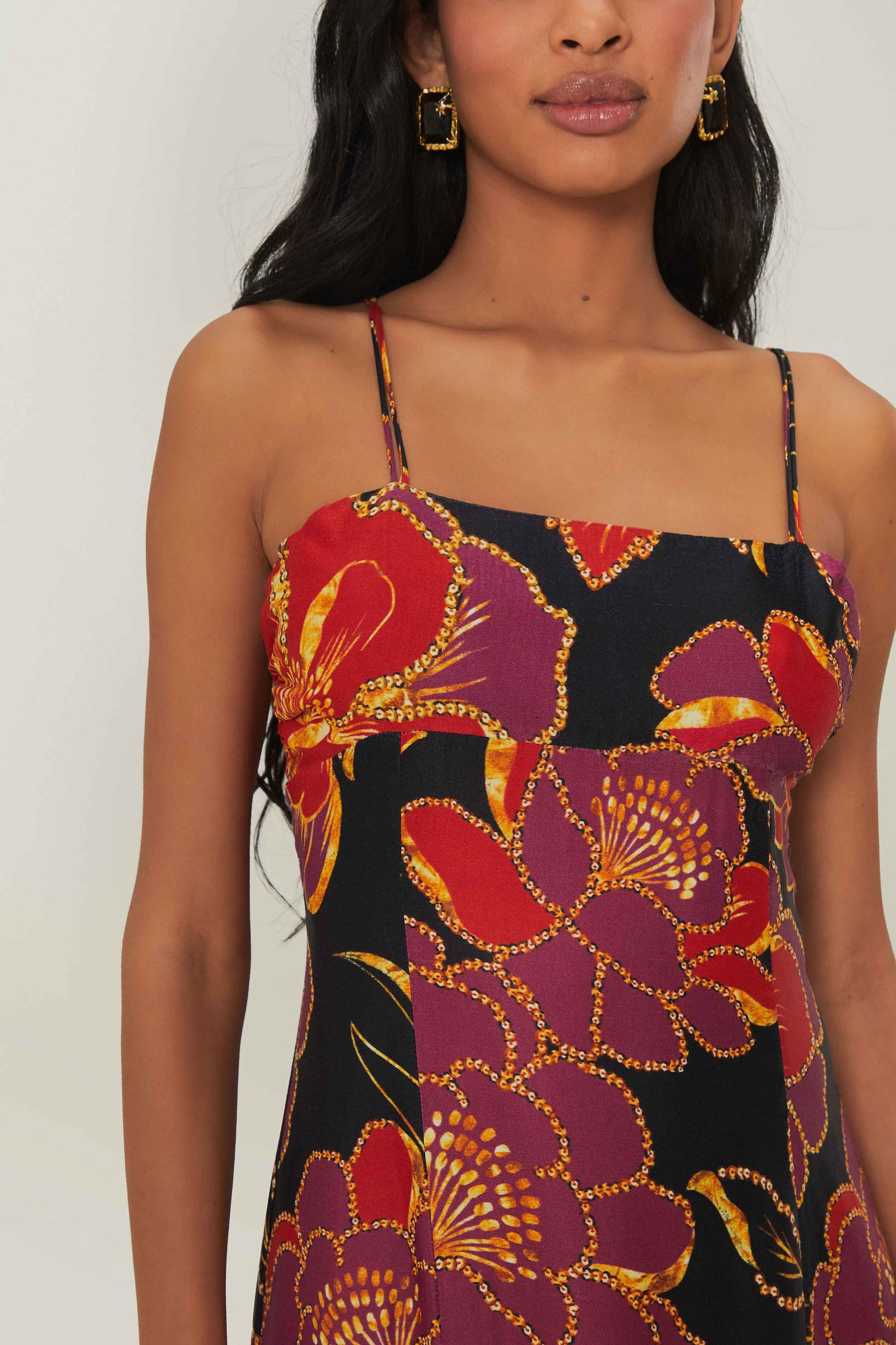 Robe midi Chita scintillante - Noir