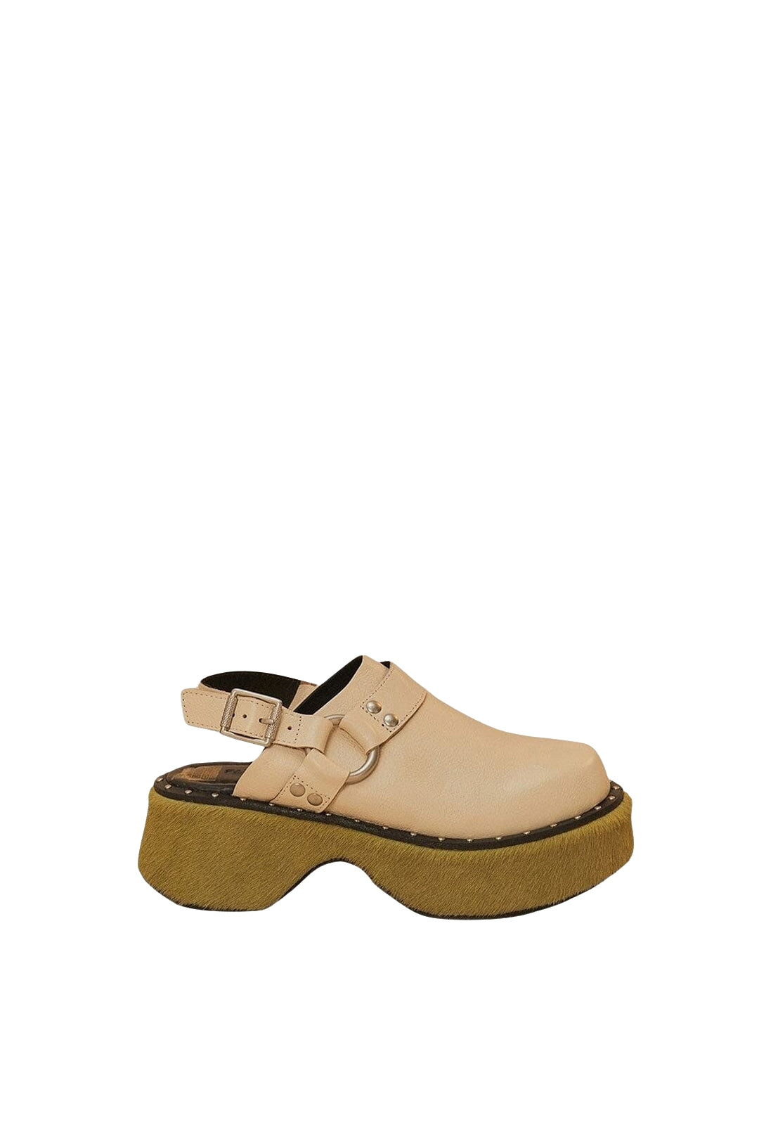 Sabots à bride arrière en cuir - Beige